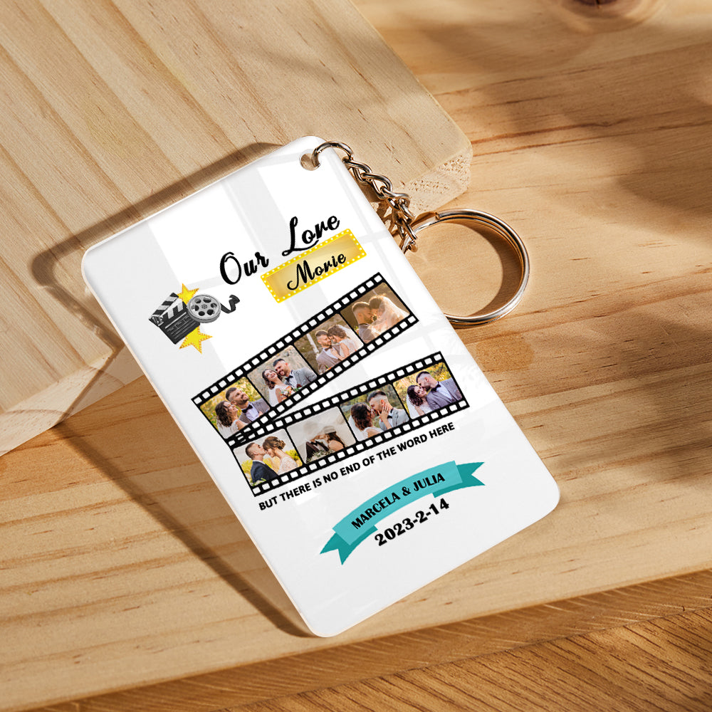 Custom Roll Photo Keychain Personalised Plaque Gift For Her