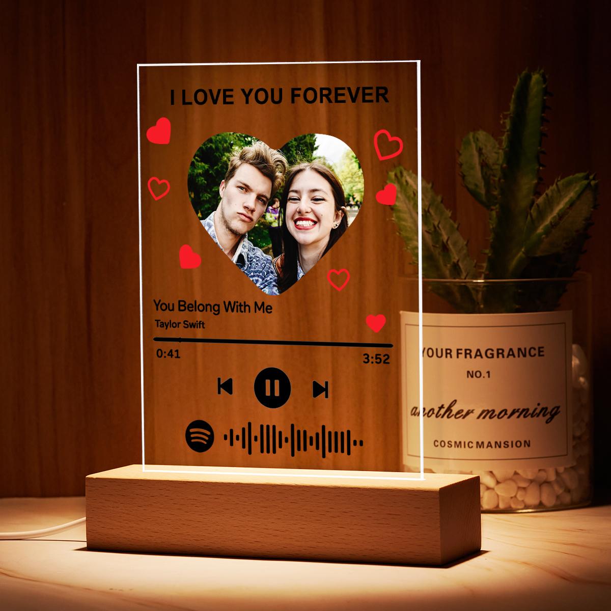 Custom Photo I am In Love Spotify Code Plaque Scannable Music Personalised Acrylic Photo Panel