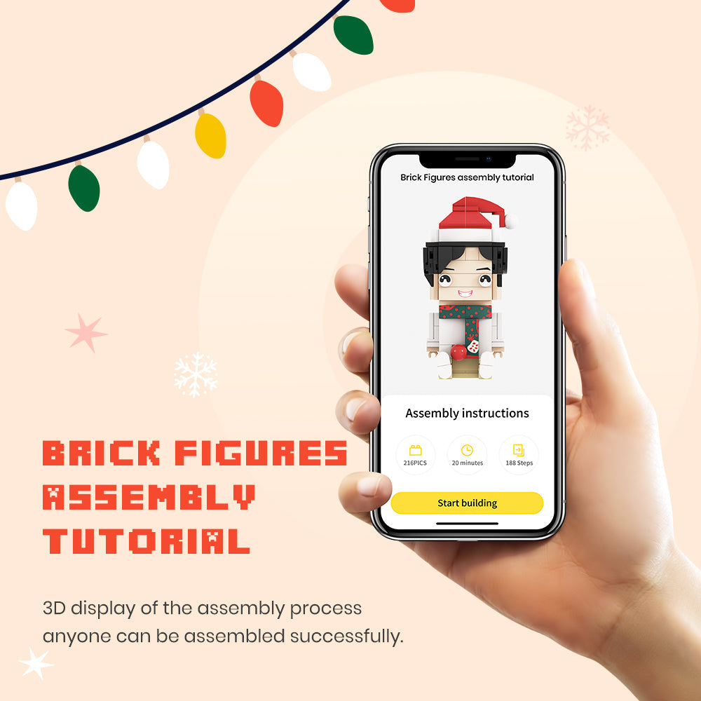 Gifts for Him Full Body Customisable 1 Person Brick Figures Custom Brick Figures Personalised Small Particle Block Toy