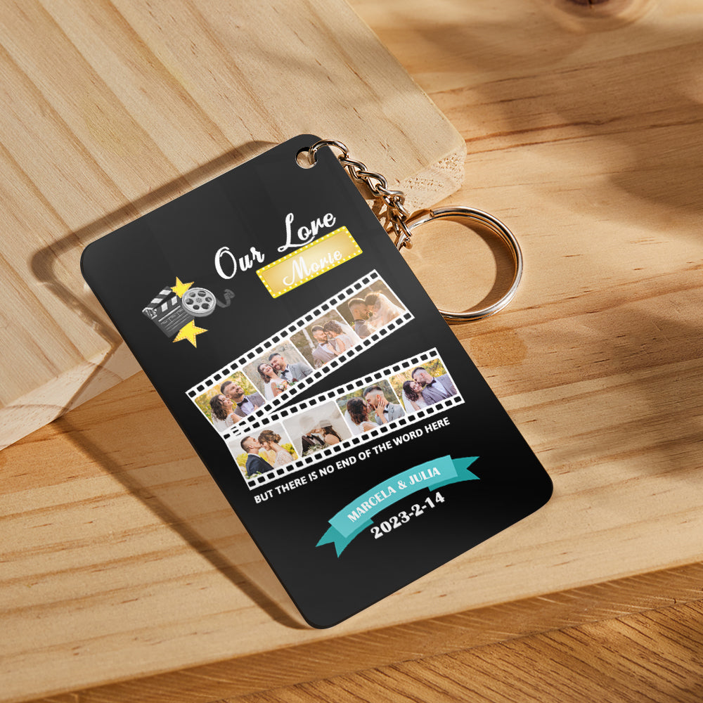 Custom Roll Photo Keychain Personalised Plaque Gift For Her