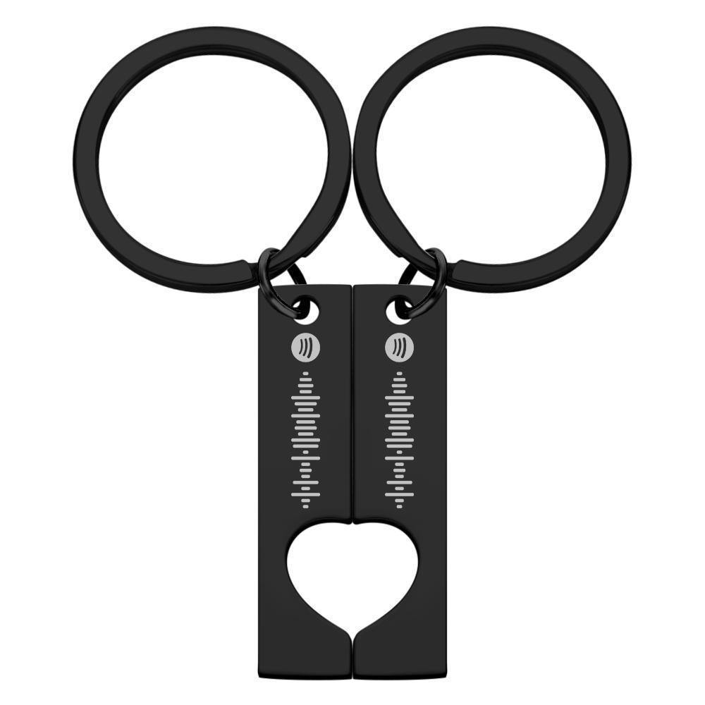 Best Gift For Friend 2 Personalised Spotify Code Keychain | Heart Cut Out Keychain