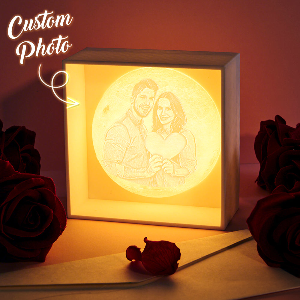 Personalised 3D Printed Photo Moon Light Gift for Lover