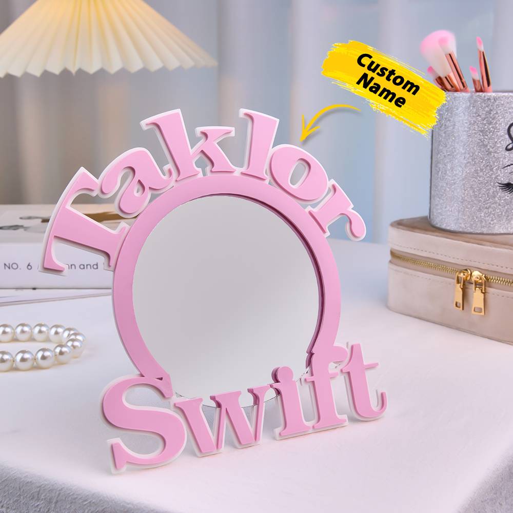 Personalized 3D Printed Mirror with Text Makeup Mirror Birthday Gift for Her