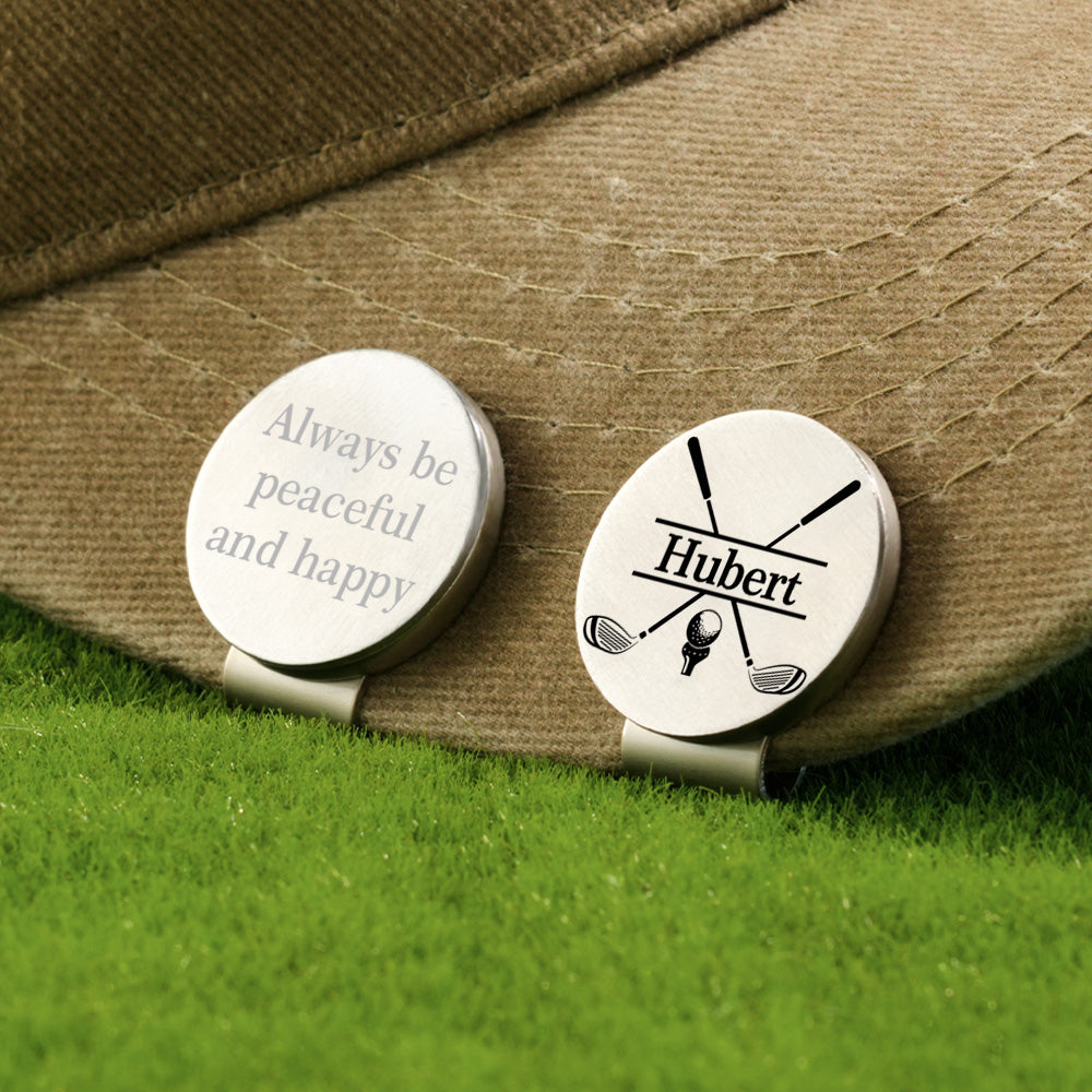 Personalised Golf Ball Marker Magnetic Hat Clip with Name Golfer Accessories Gift for Golf Enthusiasts