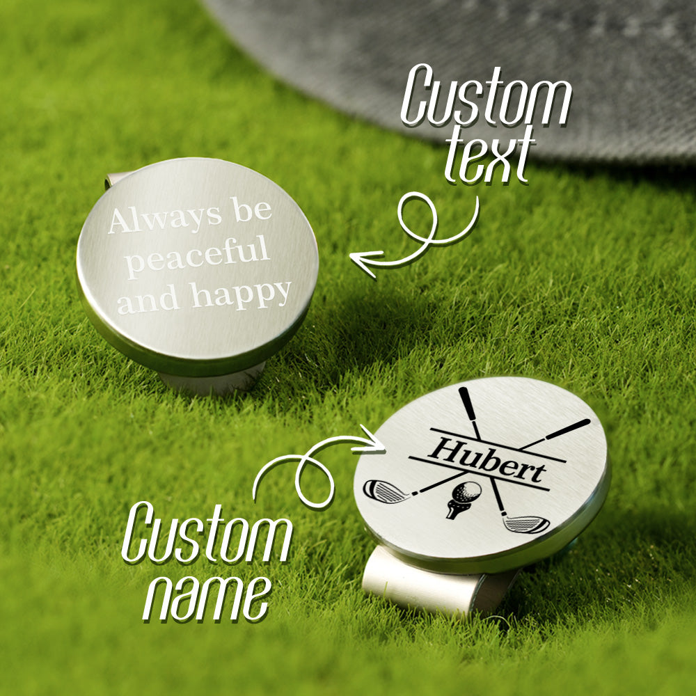 Personalised Golf Ball Marker Magnetic Hat Clip with Name Golfer Accessories Gift for Golf Enthusiasts