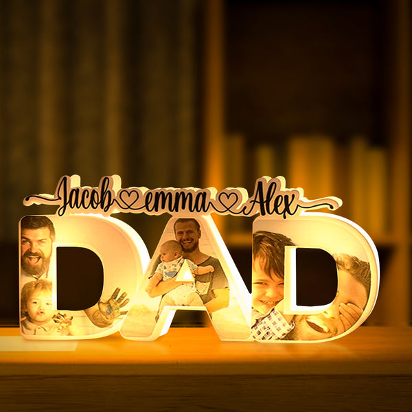 Personalised Father's Day Night Lamp Custom Acrylic Family Photo