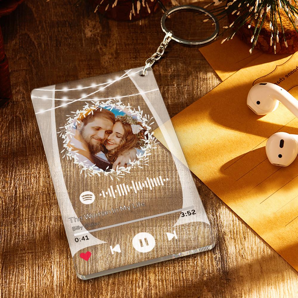 Custom Photo Marry Me Circular Scannable Spotify Code Music Plaque Night Light Personalised Acrylic Photo Frame