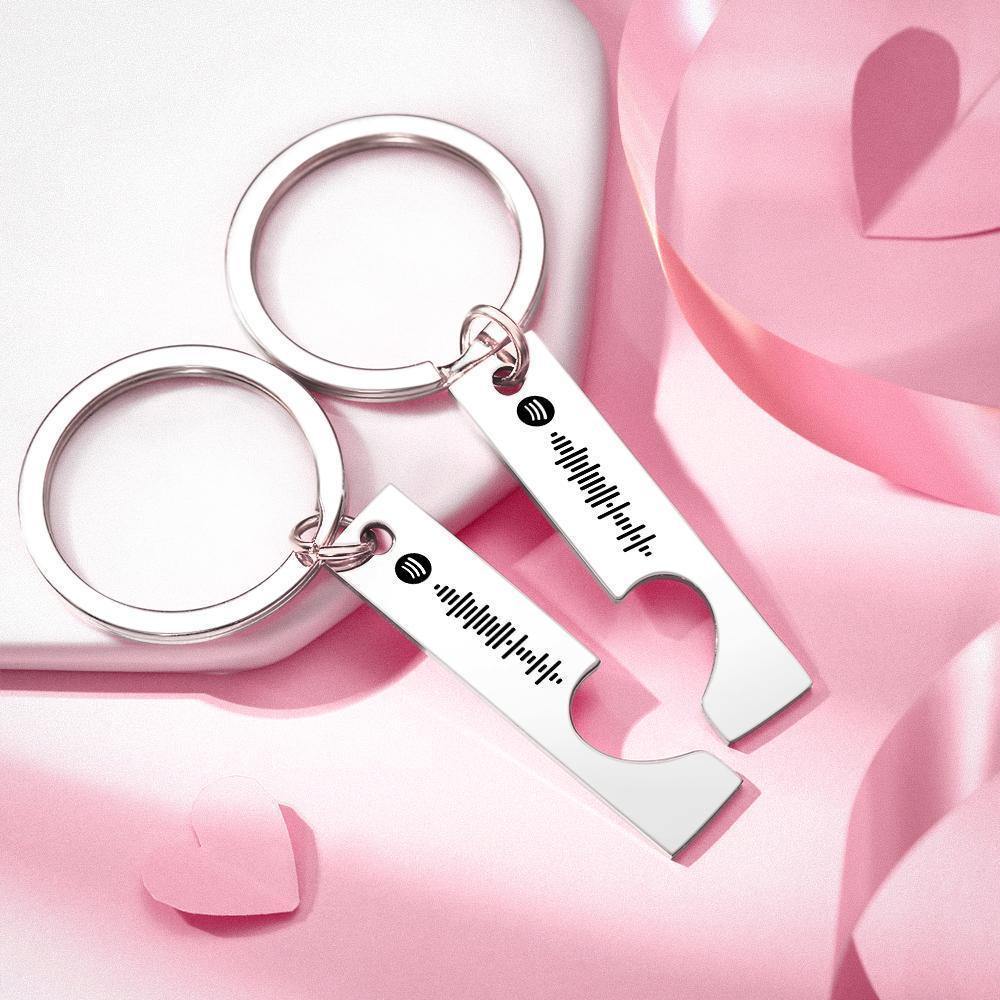 Best Gift For Friend 2 Personalised Spotify Code Keychain | Heart Cut Out Keychain