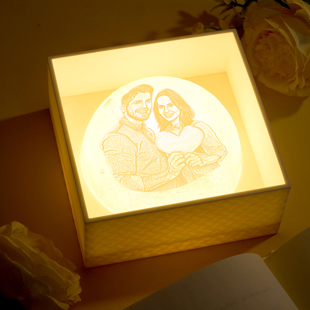 Personalised 3D Printed Photo Moon Light Gift for Lover