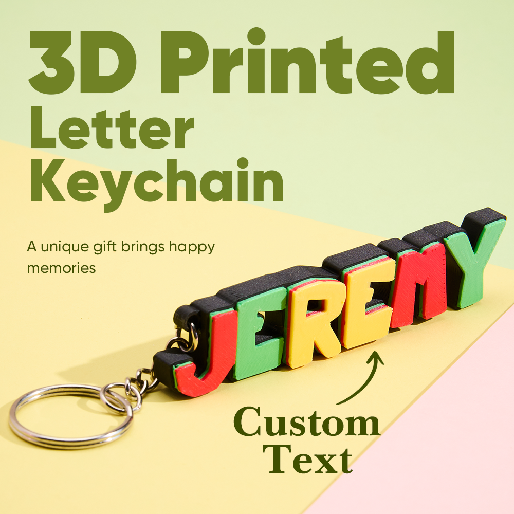 Personalised 3D Cartoon Keyring with Decorative Name Plate Back to School Gift for Kids Teacher