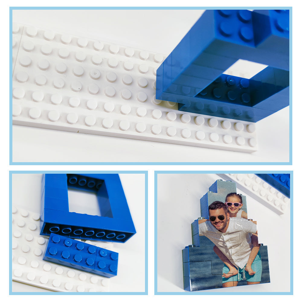 Personalised DAD and PAPA Photo Building Brick Puzzles Photo Block Father's Day Gifts