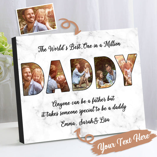 Custom Daddy Photo Frame Personalised Letter Photo Collage Frame Gift for Dad