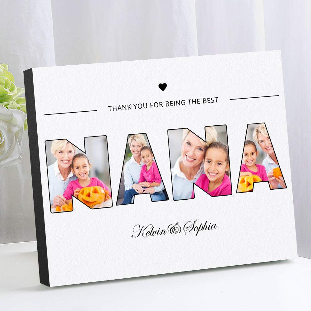 Custom Nana Photo Frame Personalised Letter Photo Collage Frame Gift for Grandma