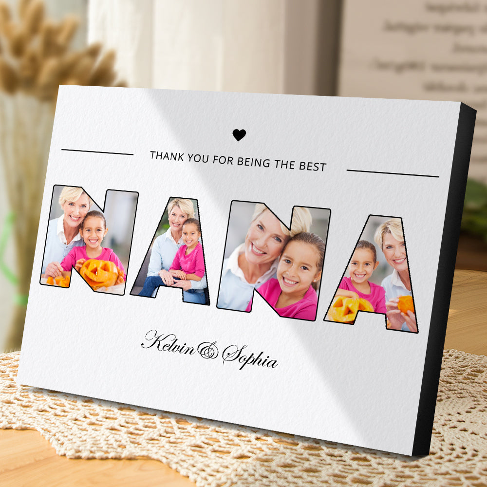 Custom Nana Photo Frame Personalised Letter Photo Collage Frame Gift for Grandma