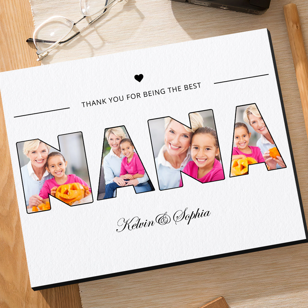 288775094715547651aCustom Nana Photo Frame Personalised Letter Photo Collage Frame Gift for Grandma