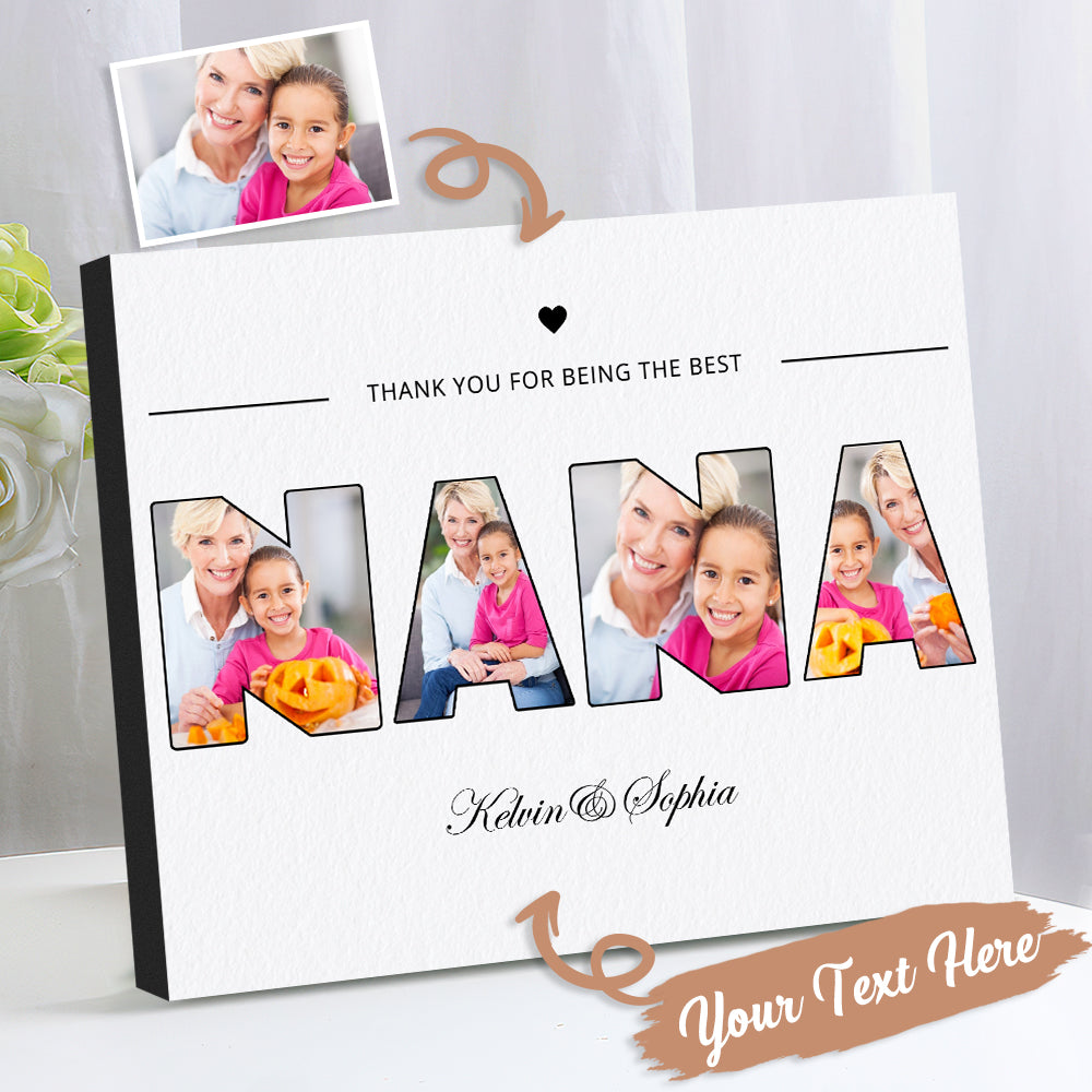 Custom Nana Photo Frame Personalised Letter Photo Collage Frame Gift for Grandma