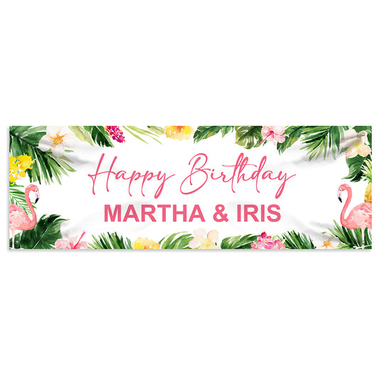 Custom Hawaiian Aloha Party Decoration Summer Beach Backdrop Party Banner