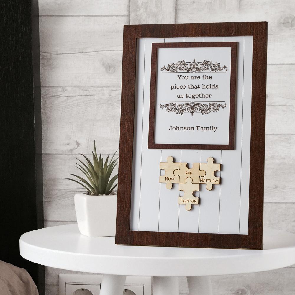 Mom Piece That Holds Us Together Frame Mum Puzzle Sign Gift for Mum