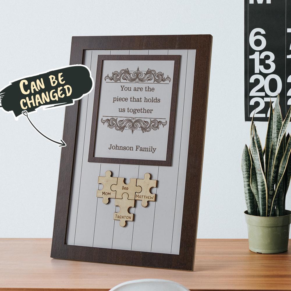 Mom Piece That Holds Us Together Frame Mum Puzzle Sign Gift for Mum