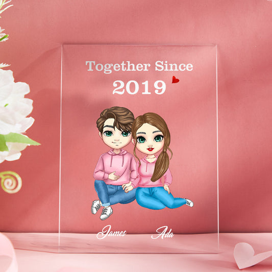 Cartoon Couple Gifts Valentine's Day/Anniversary Gifts, Personalised Card/Plaque/Night Light