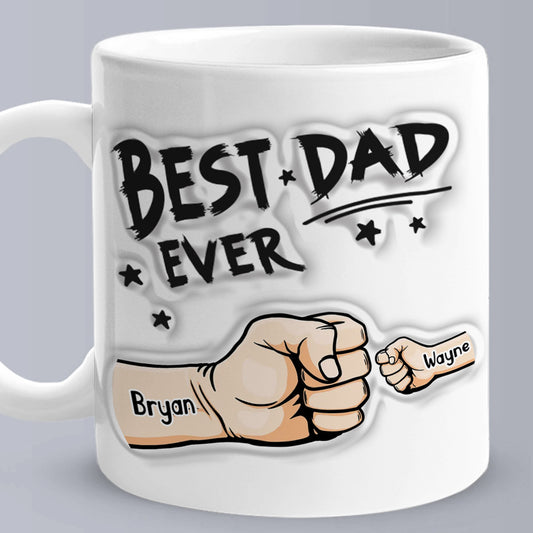 Personalised 3D Inflated Effect Coffee Mug - Best Dad Ever Gifts for Father's Day