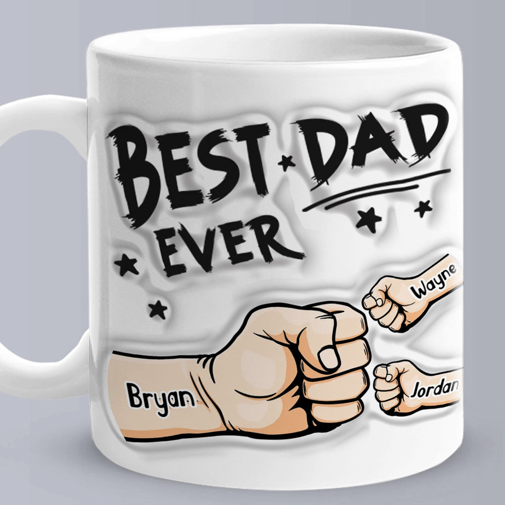 Personalised 3D Inflated Effect Coffee Mug - Best Dad Ever Gifts for Father's Day