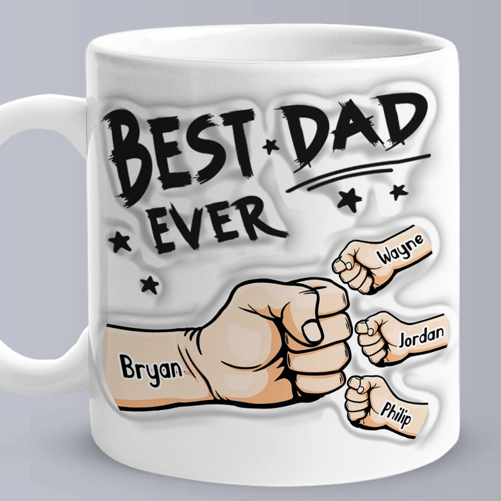 Personalised 3D Inflated Effect Coffee Mug - Best Dad Ever Gifts for Father's Day