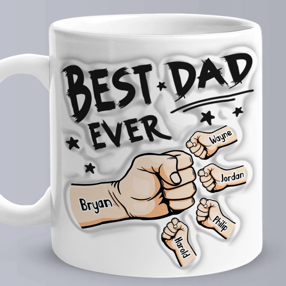 Personalised 3D Inflated Effect Coffee Mug - Best Dad Ever Gifts for Father's Day