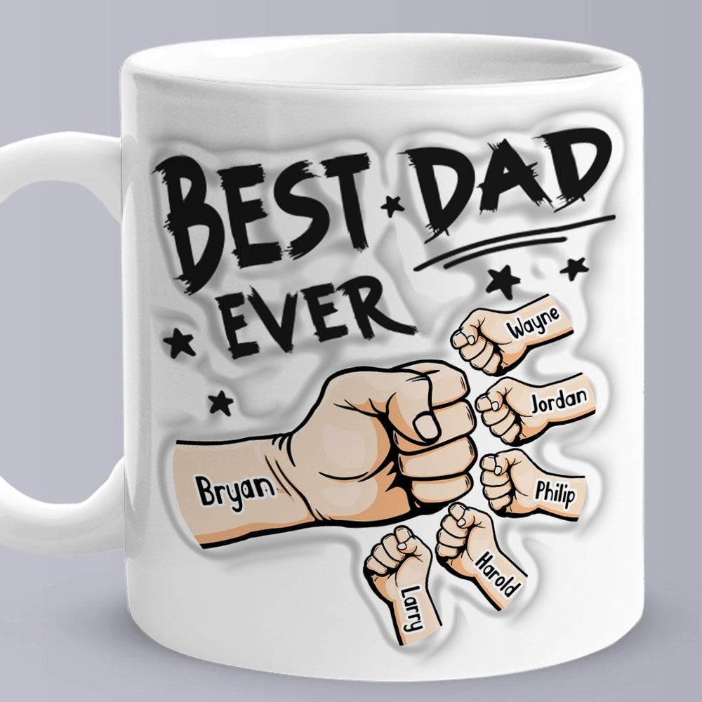 Personalised 3D Inflated Effect Coffee Mug - Best Dad Ever Gifts for Father's Day