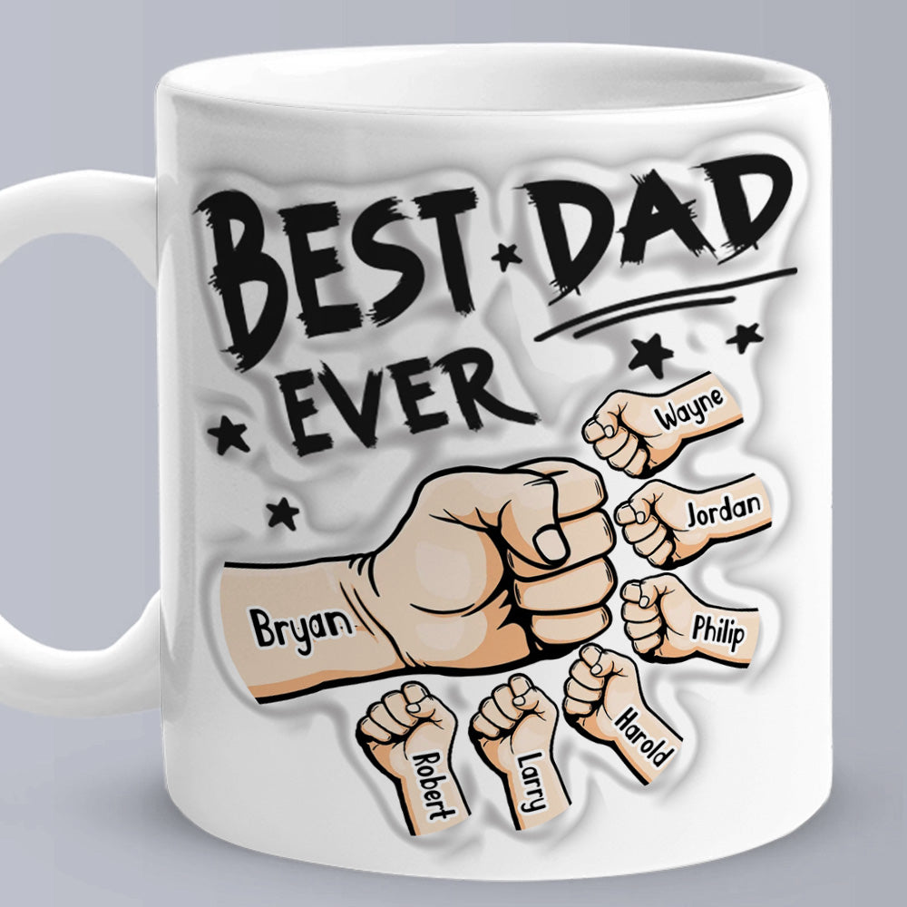 Personalised 3D Inflated Effect Coffee Mug - Best Dad Ever Gifts for Father's Day