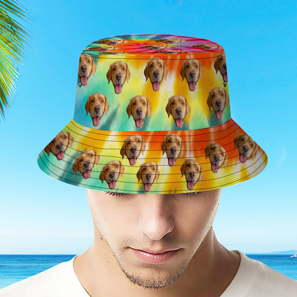 Custom Bucket Hat Unisex Face Bucket Hat Personalise Wide Brim Outdoor Summer Cap 