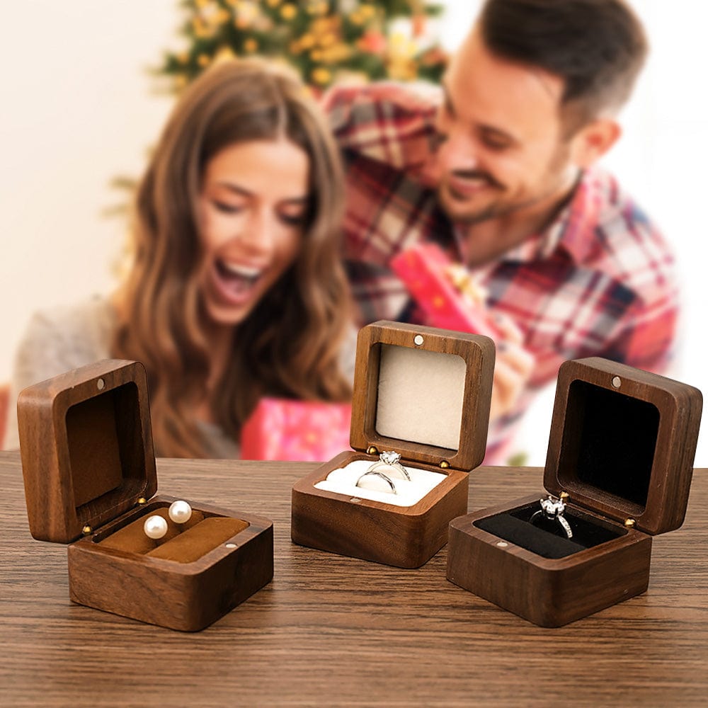 Engraved Wooden Ring Box Custom Ring Box Anniversary Gift For Her