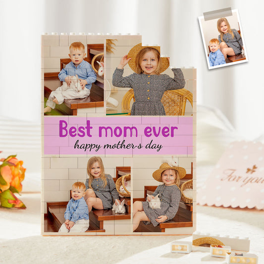 Custom Building Block Puzzle Vertical Building Photo Brick Happy Child Mother's Day Gift