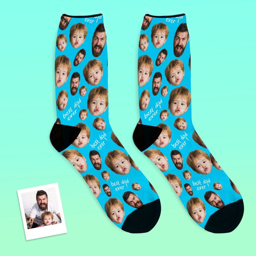 Father's Day Gifts, Personalised Face Socks To The Best Dad - Black