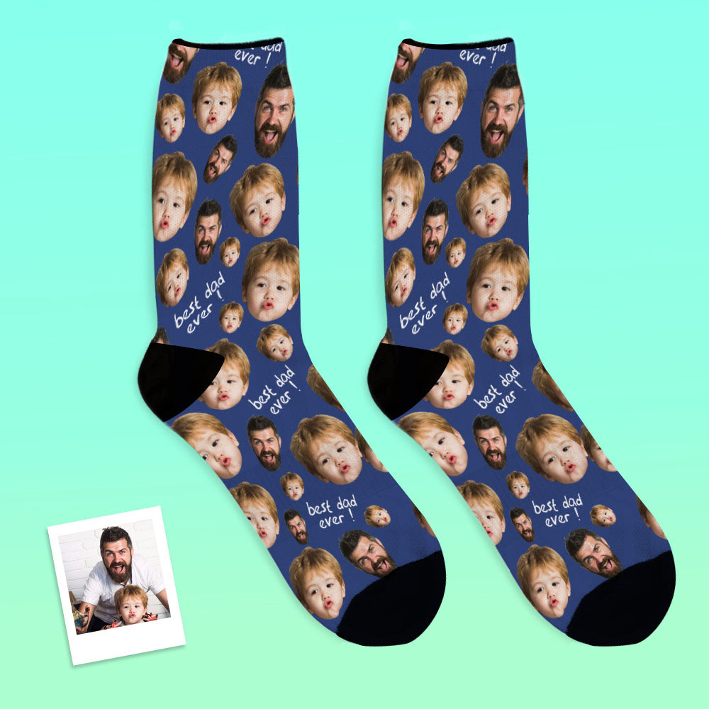 Father's Day Gifts, Personalised Face Socks To The Best Dad - Black