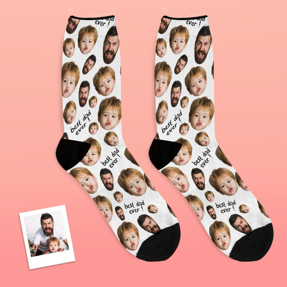 Father's Day Gifts, Personalised Face Socks To The Best Dad - Black