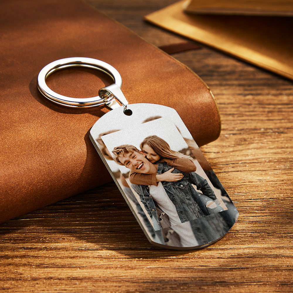 Boyfriend Keychains Gift for Boyfriend Photo Keychain Custom Keychain Anniversary Gift Metal Keychain for Him