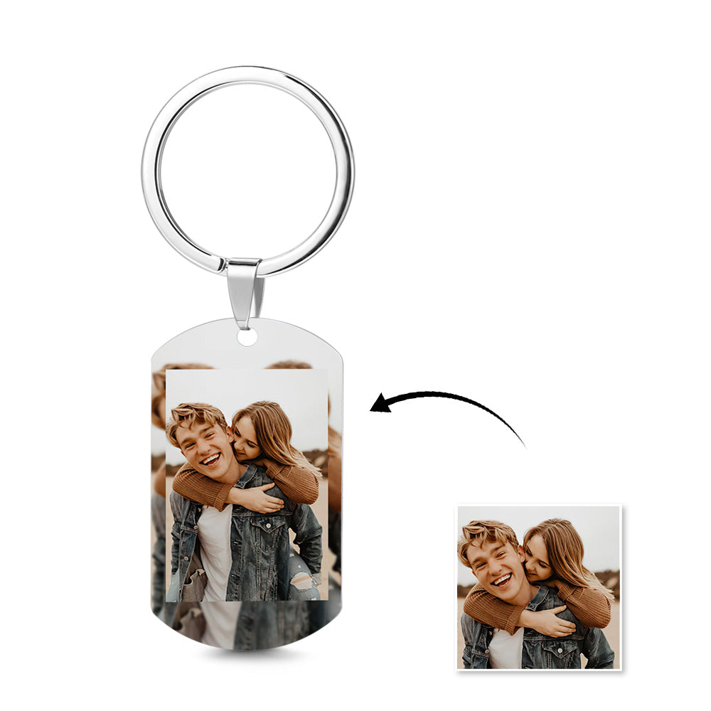 Boyfriend Keychains Gift for Boyfriend Photo Keychain Custom Keychain Anniversary Gift Metal Keychain for Him