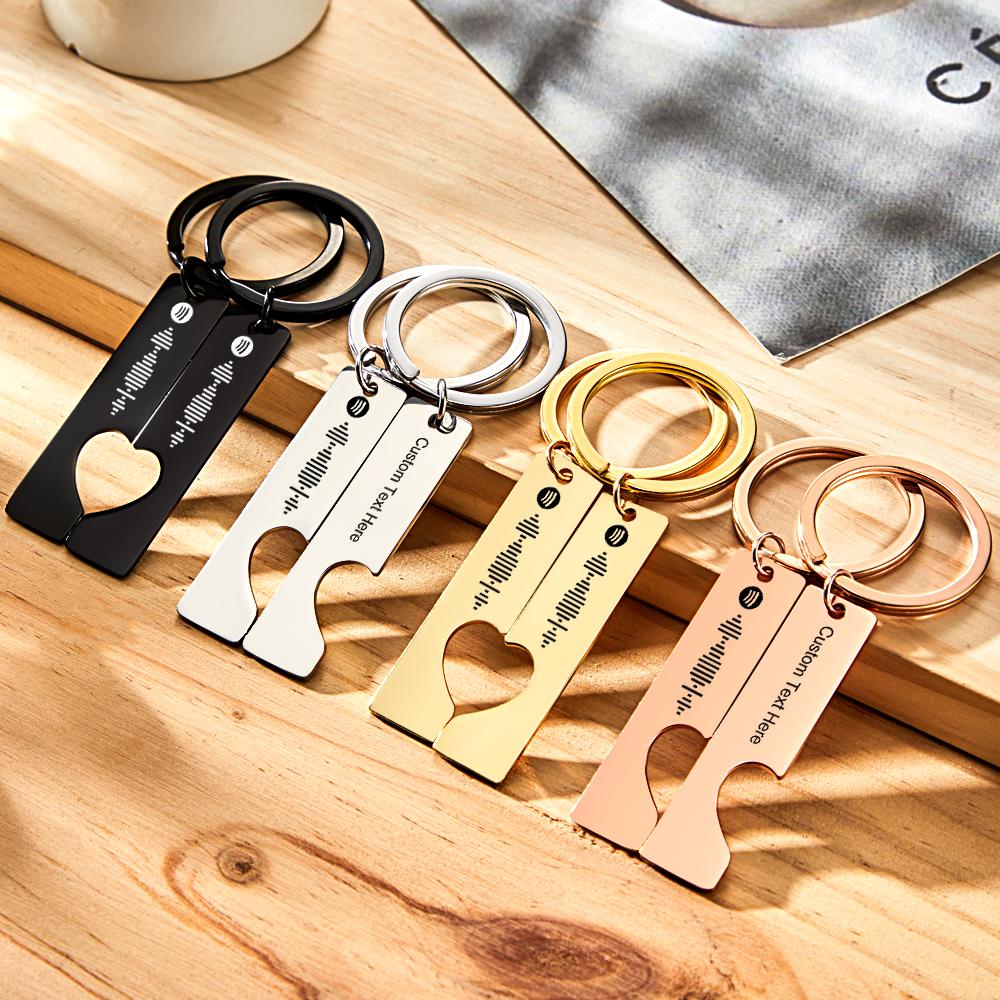 Best Gift For Friend 2 Personalised Spotify Code Keychain | Heart Cut Out Keychain