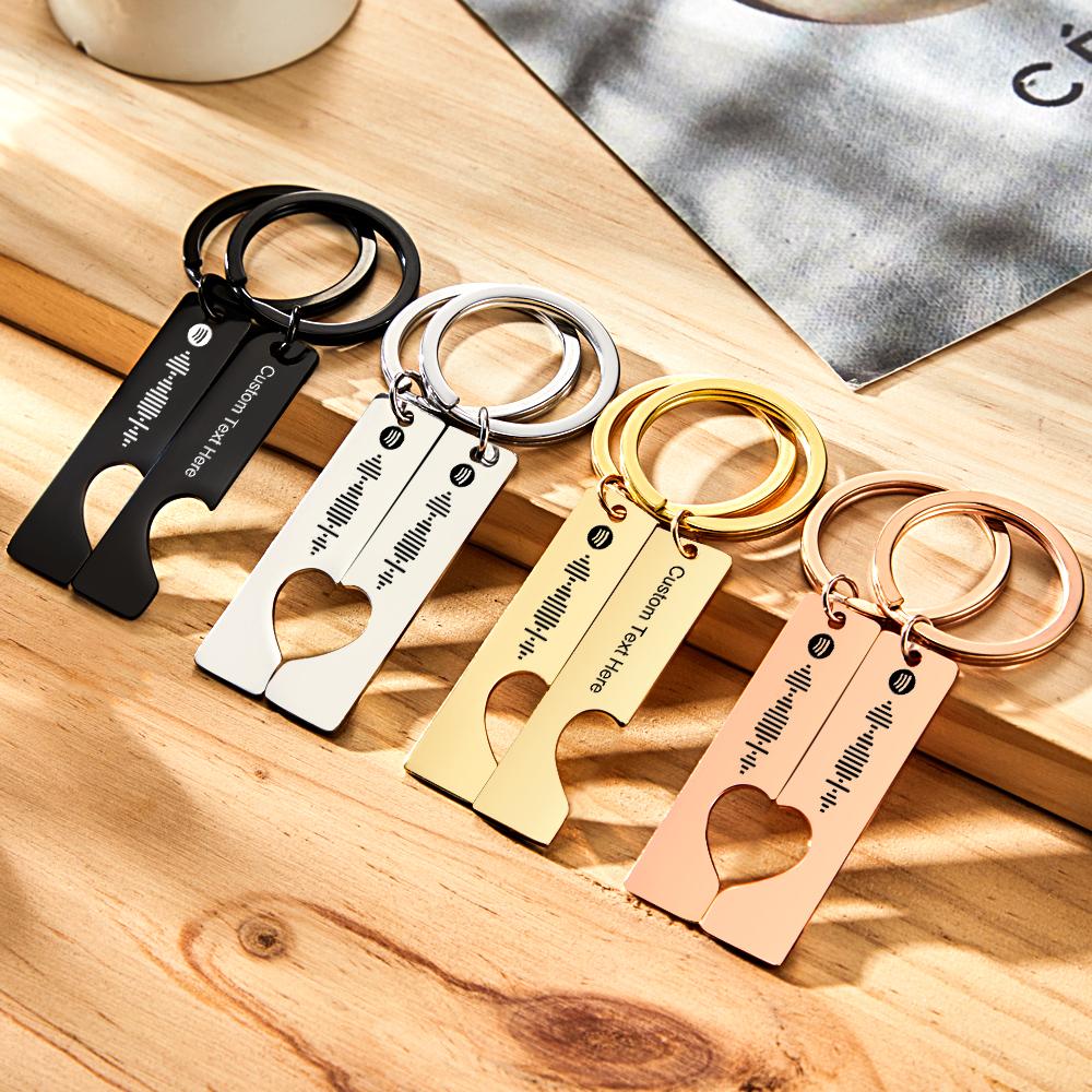 Best Gift For Friend 2 Personalised Spotify Code Keychain | Heart Cut Out Keychain