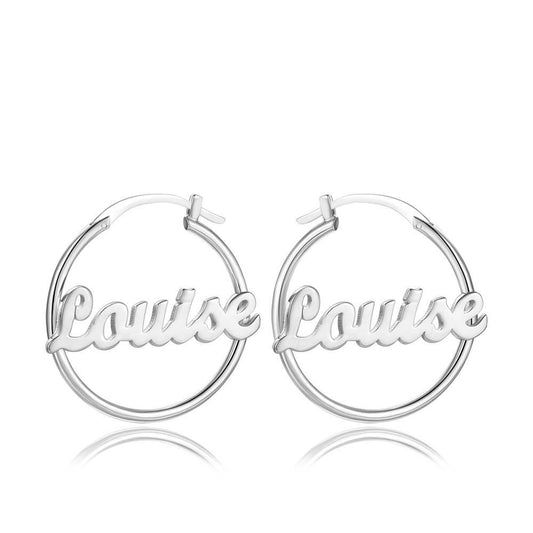 Custom Name Hoop Earrings