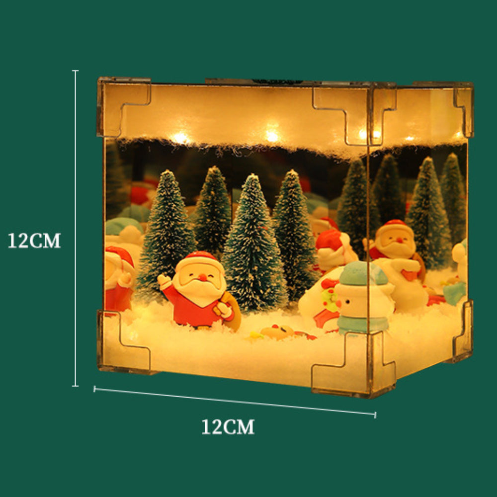 DIY Christmas Night Light Mirror and LED Lamp DIY Material Kit for Xmas Table Decor