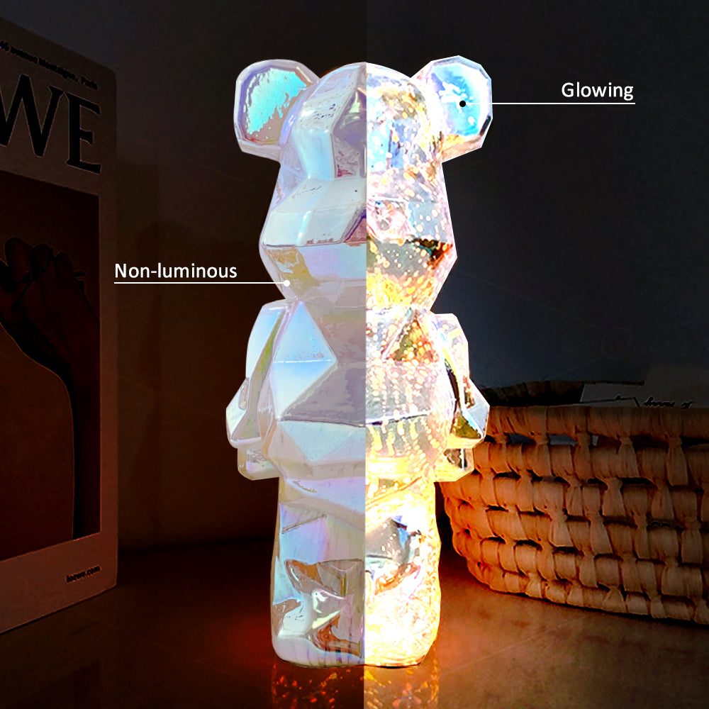 3D Firework Bear Light Projection Colorful Bear Decor Room Night Light Gift for Him or Her