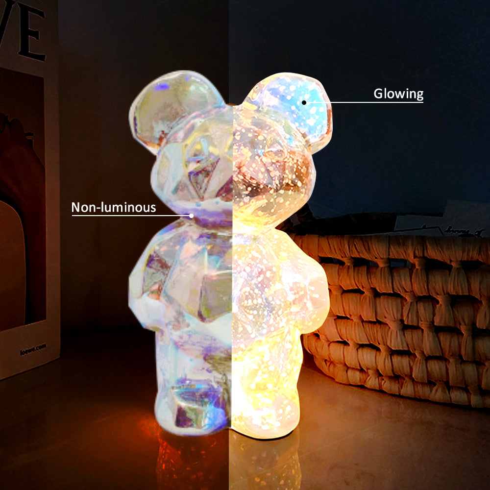 3D Firework Bear Light Projection Colorful Bear Decor Room Night Light Gift for Him or Her