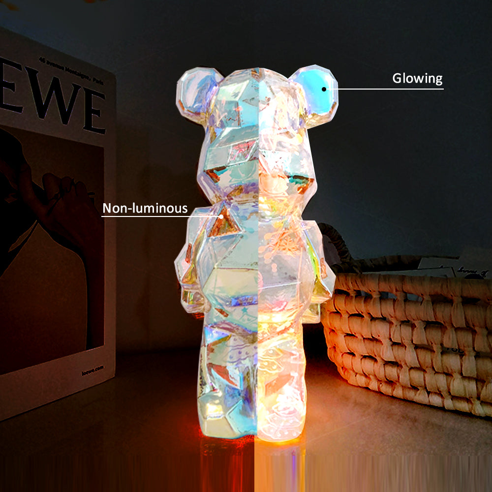 3D Firework Bear Light Projection Colorful Bear Decor Room Night Light Gift for Him or Her