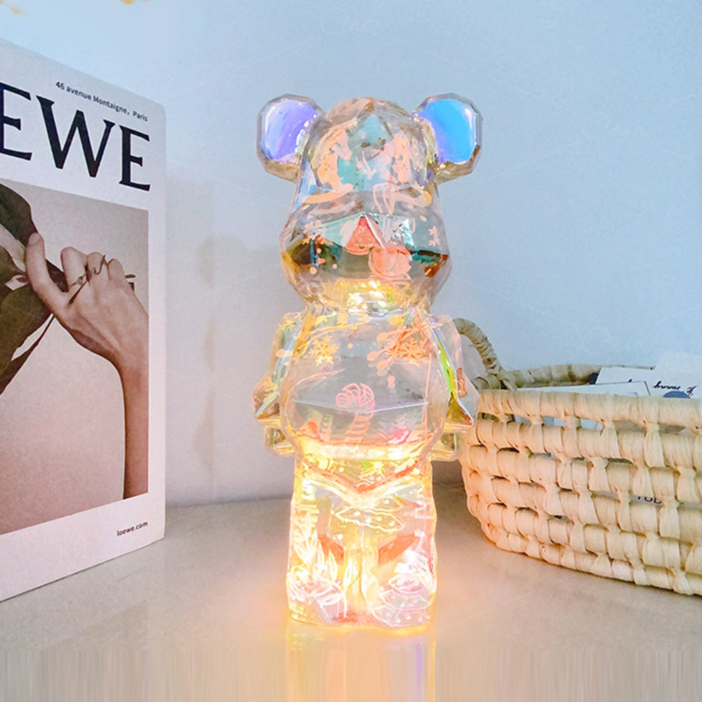 3D Firework Bear Light Projection Colorful Bear Decor Room Night Light Gift for Him or Her