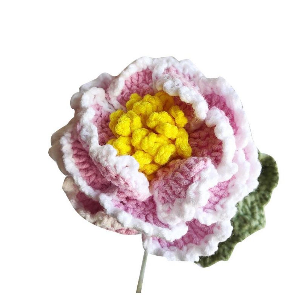 1pc Handmade Knitted Flower Peony Crochet Flower Gift for Her