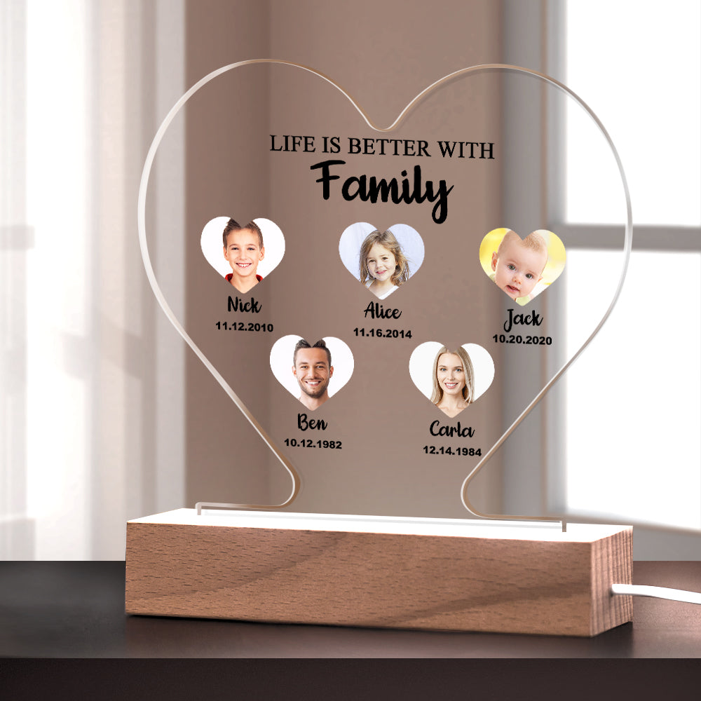 Custom Photo Heart Nightlight