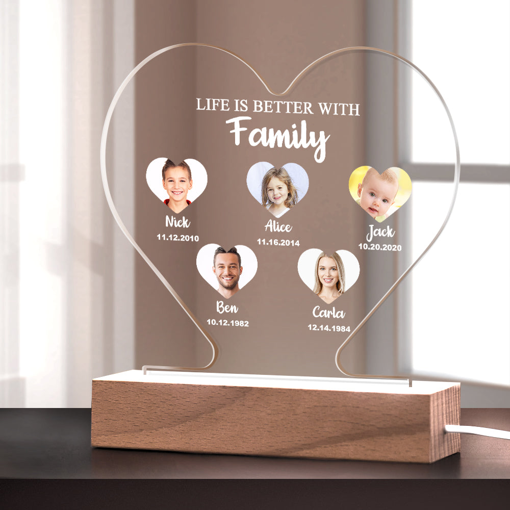 Custom Photo Heart Nightlight