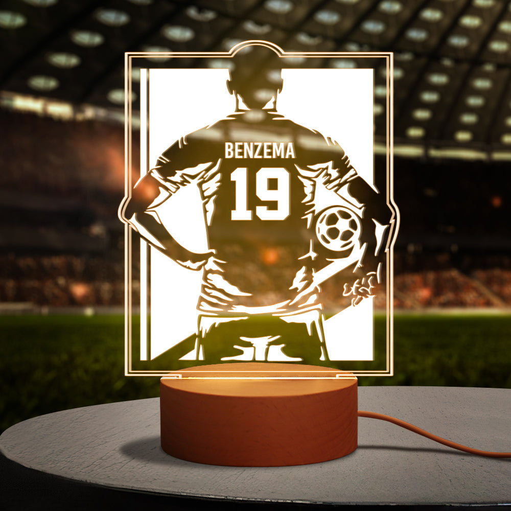 Custom Name Number Football Night Light World Cup Lamp Gifts For Soccer Fans